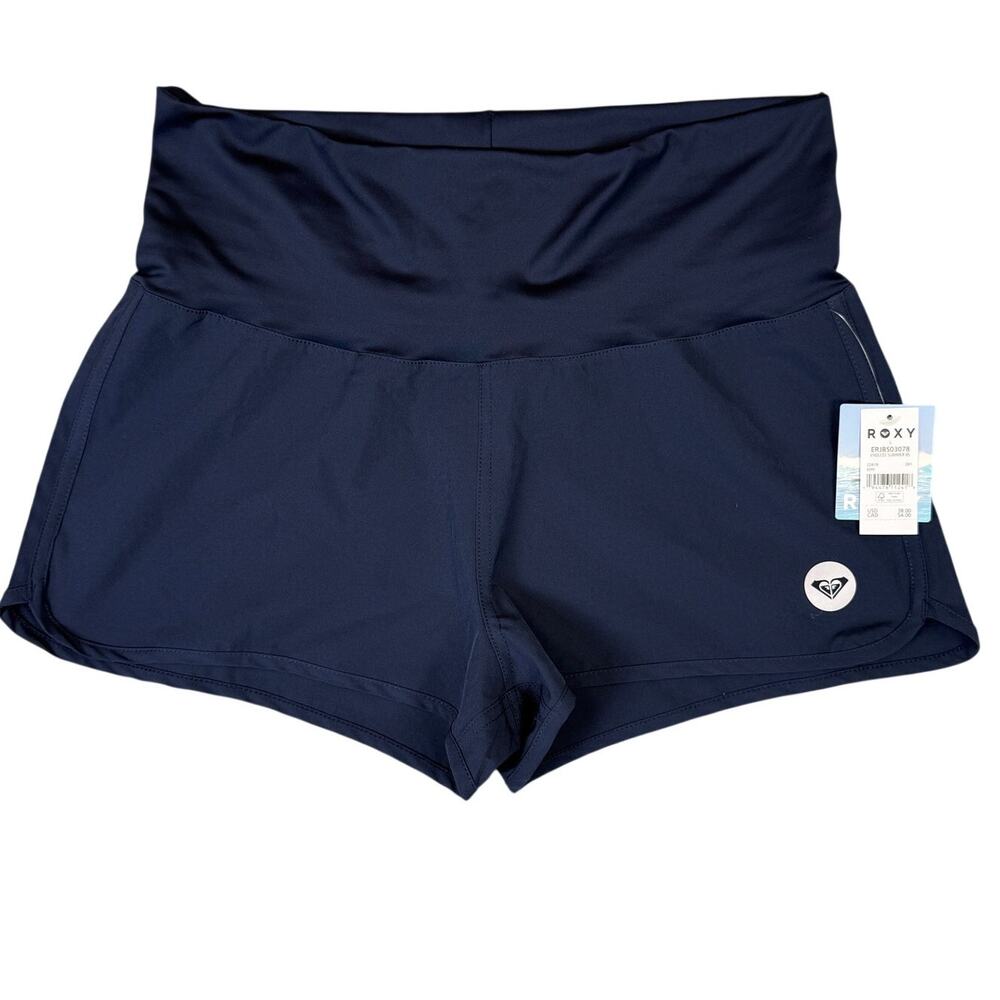 NWT Roxy Endless Summer Boardshorts Blue High Rise Fold Over Waist Size Small